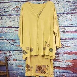 Blue Fish Mustard Circus skirt Set Size M/L